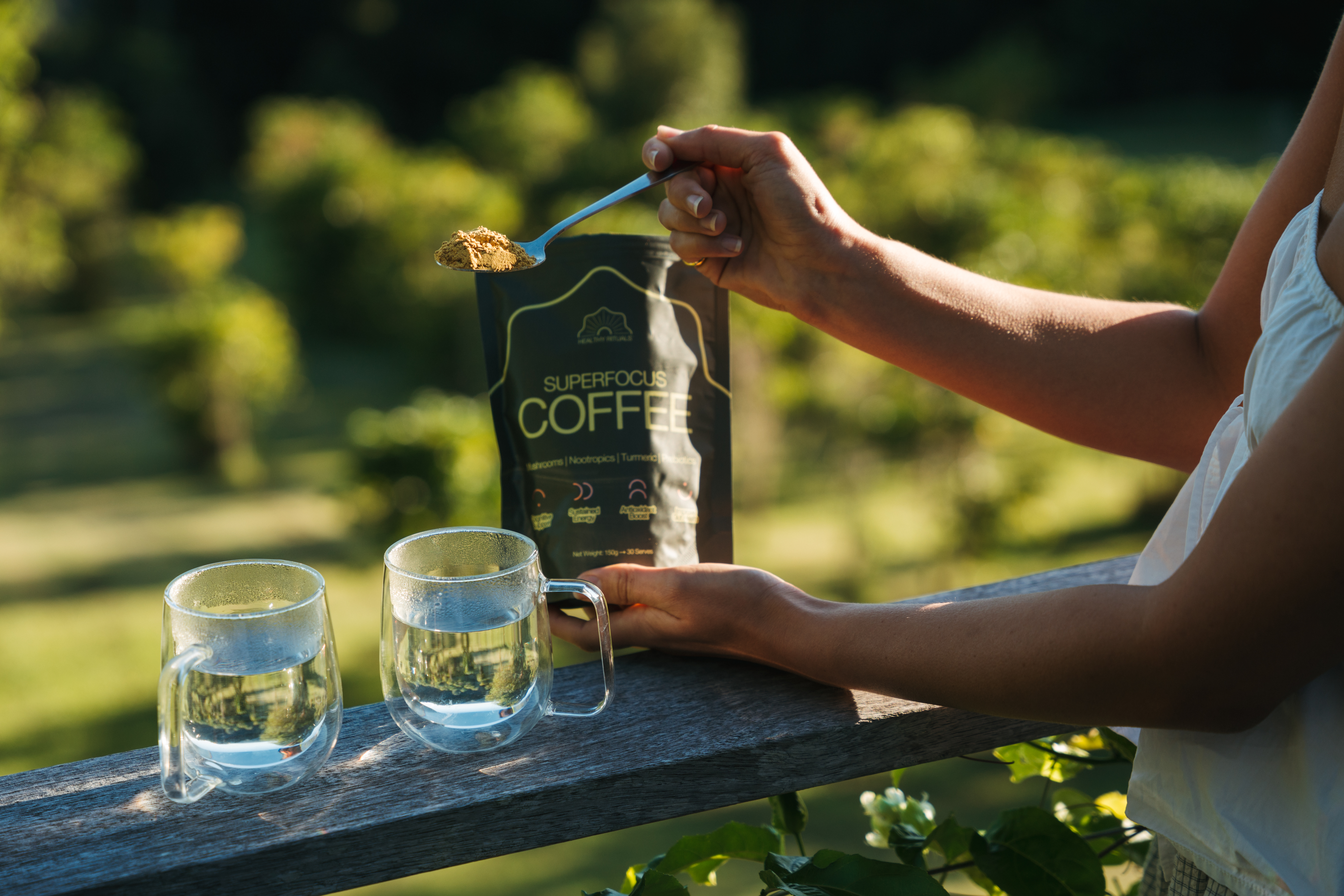 Pouring Superfocus Coffee